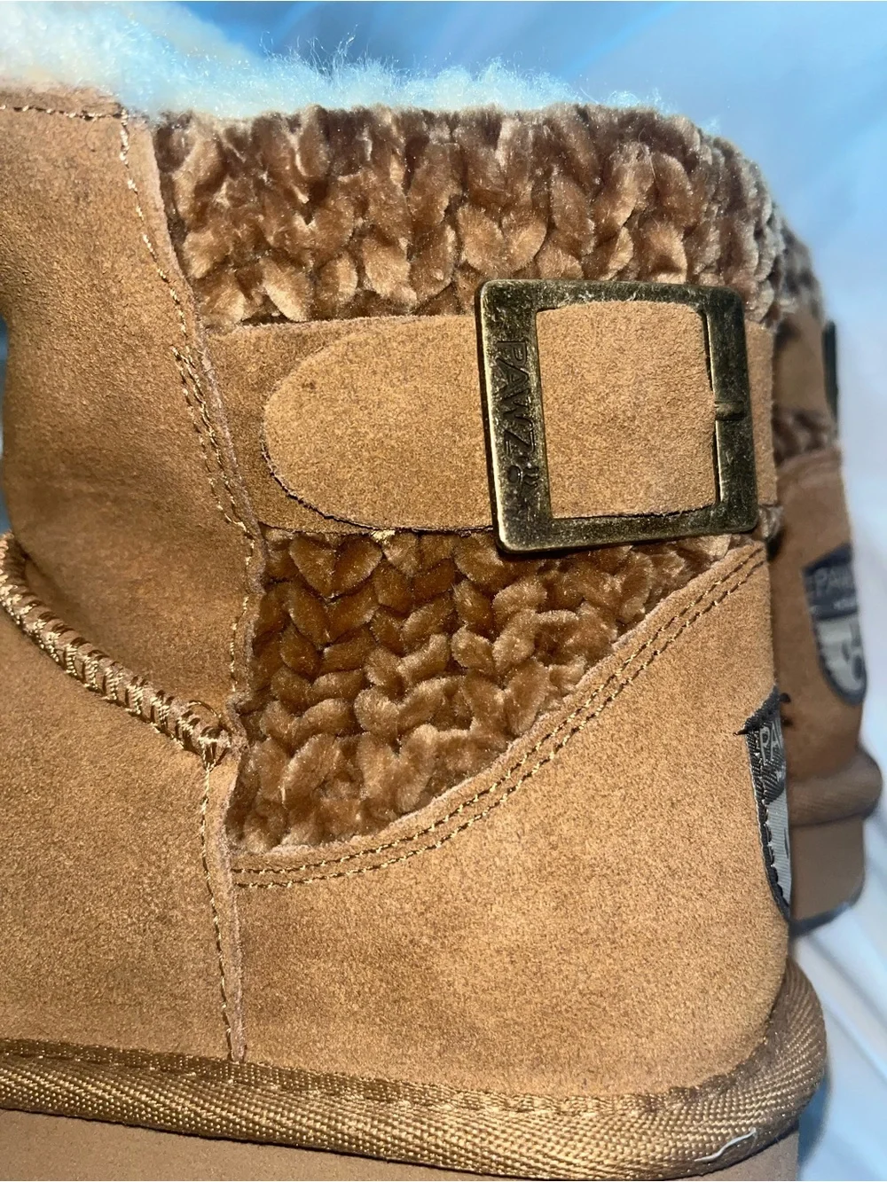 Bear PawTan Suede Faux Fur-Lined Ankle Boots